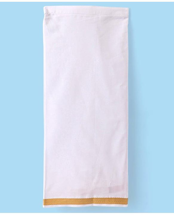 Babyhug Woven Half Sleeves Solid Shirt & Mundu Set - Blue