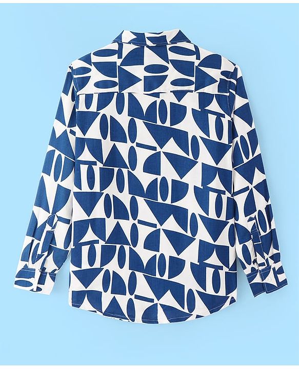 Pine Kids Viscose Woven Half Sleeves Collar Neck Printed Shirt - Multicolour