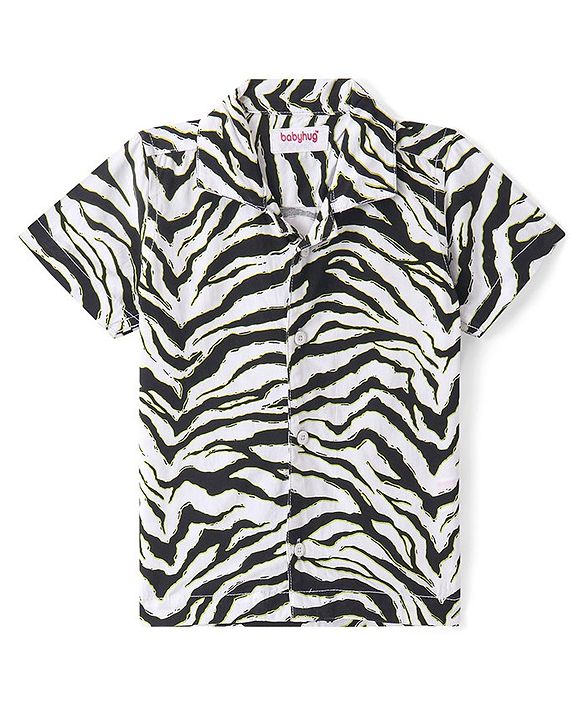 Babyhug Cotton Viscose Woven Half Sleeves Resort Collar Printed Shirt - Multicolor