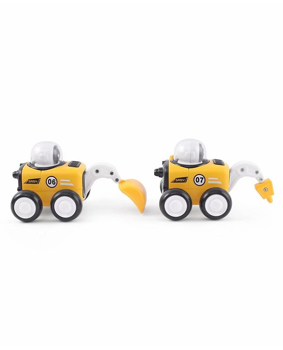 Babyhug Premium Friction Breaker & Excavator Pack of 2 - Yellow & Black
