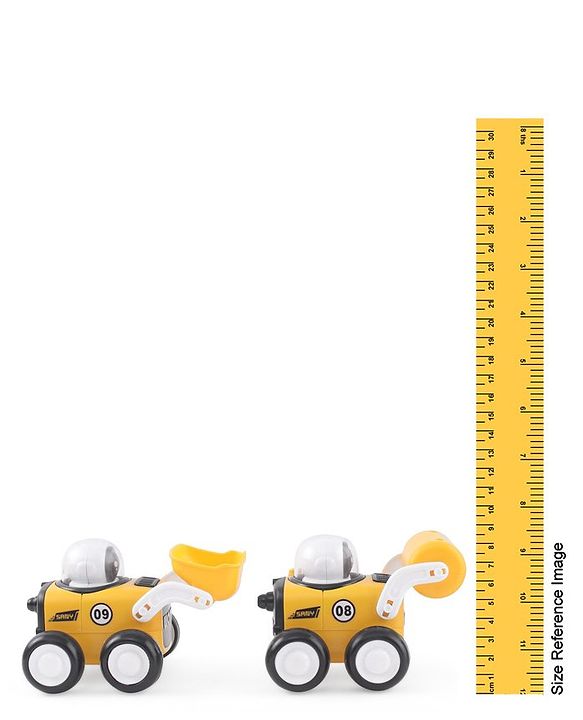 Babyhug Premium Friction Roller & Loader Pack of 2 - Yellow & Black