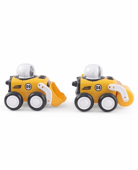 Babyhug Premium Friction Roller & Loader Pack of 2 - Yellow & Black