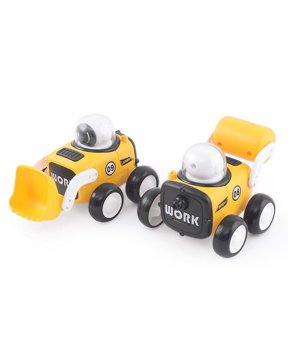 Babyhug Premium Friction Roller & Loader Pack of 2 - Yellow & Black
