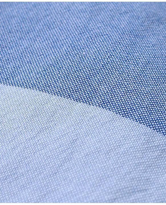 Babyhug Cotton Woven Half Sleeves Shirt with Colour Block Design - White & Blue