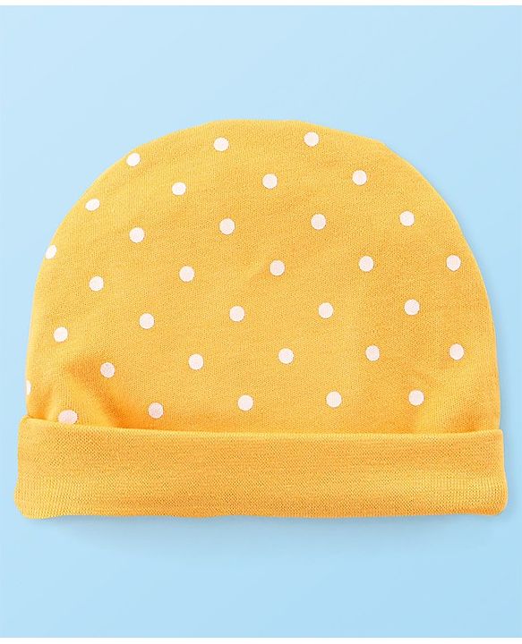 Babyhug Disney  Interlock Knit Caps with 101 Dalmatians Graphic Pack of 3 - Pink Yellow & White