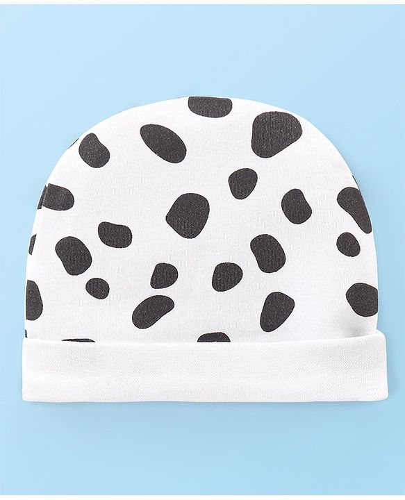 Babyhug Disney  Interlock Knit Caps with 101 Dalmatians Graphic Pack of 3 - Pink Yellow & White