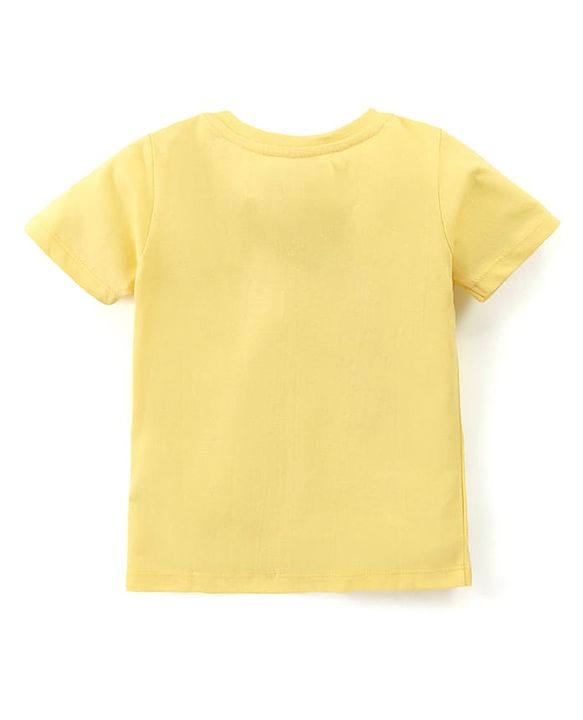 Babyhug Disney Single Jersey Half Sleeves T-Shirt with Mickey Mouse Graphic -Yellow