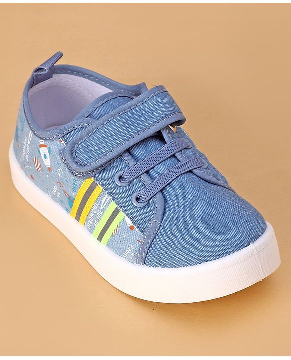 Cute Walk by Babyhug Spaceship Printed Velcro Closure Causal Shoes -  Blue