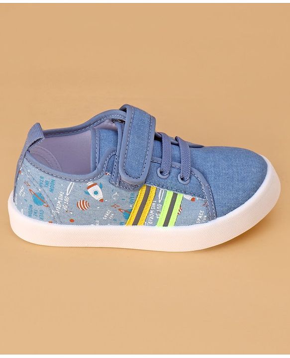 Cute Walk by Babyhug Spaceship Printed Velcro Closure Causal Shoes -  Blue