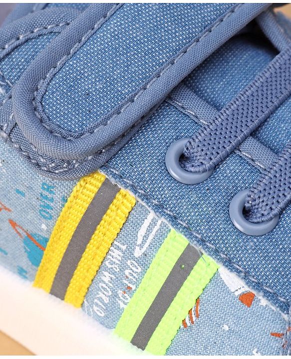 Cute Walk by Babyhug Spaceship Printed Velcro Closure Causal Shoes -  Blue