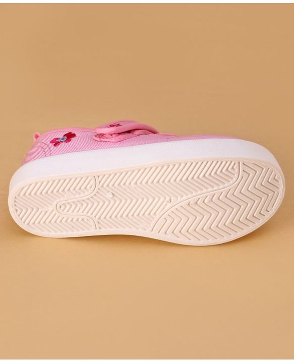 Cute Walk by Babyhug Velcro Closure Casual Shoes Floral Design - Light Pink