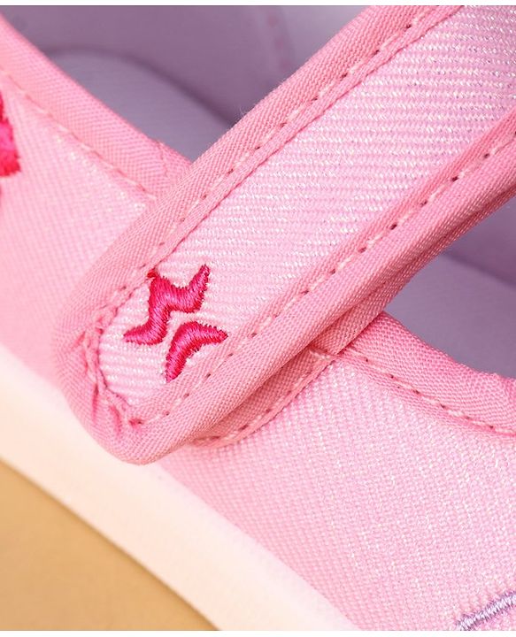 Cute Walk by Babyhug Velcro Closure Casual Shoes Floral Design - Light Pink