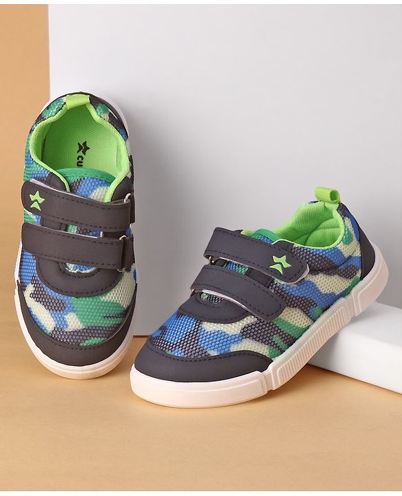 Cute Walk by Babyhug Velcro Closure Casual Shoes Camouflage Pattern - Navy Blue
