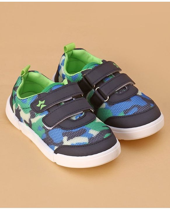Cute Walk by Babyhug Velcro Closure Casual Shoes Camouflage Pattern - Navy Blue