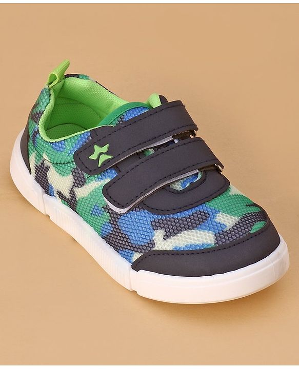 Cute Walk by Babyhug Velcro Closure Casual Shoes Camouflage Pattern - Navy Blue