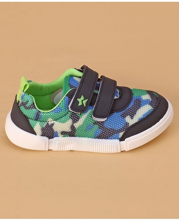 Cute Walk by Babyhug Velcro Closure Casual Shoes Camouflage Pattern - Navy Blue