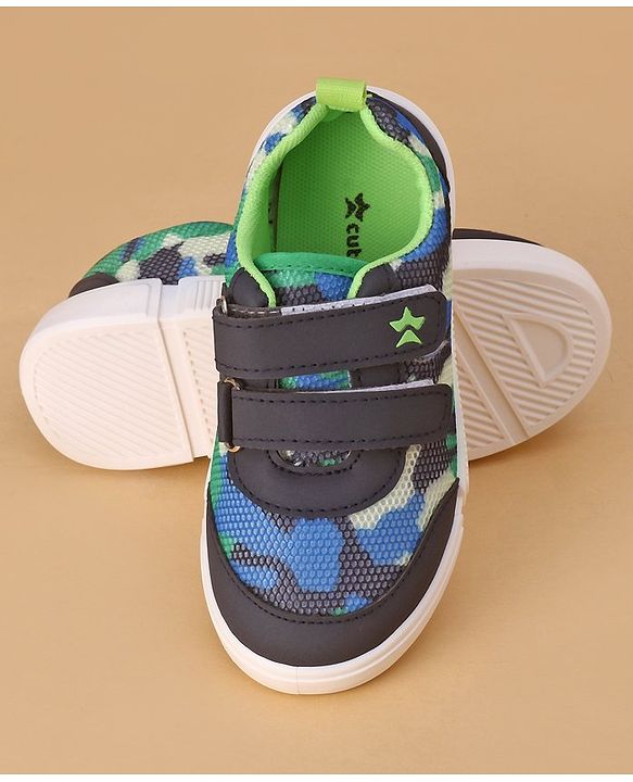 Cute Walk by Babyhug Velcro Closure Casual Shoes Camouflage Pattern - Navy Blue
