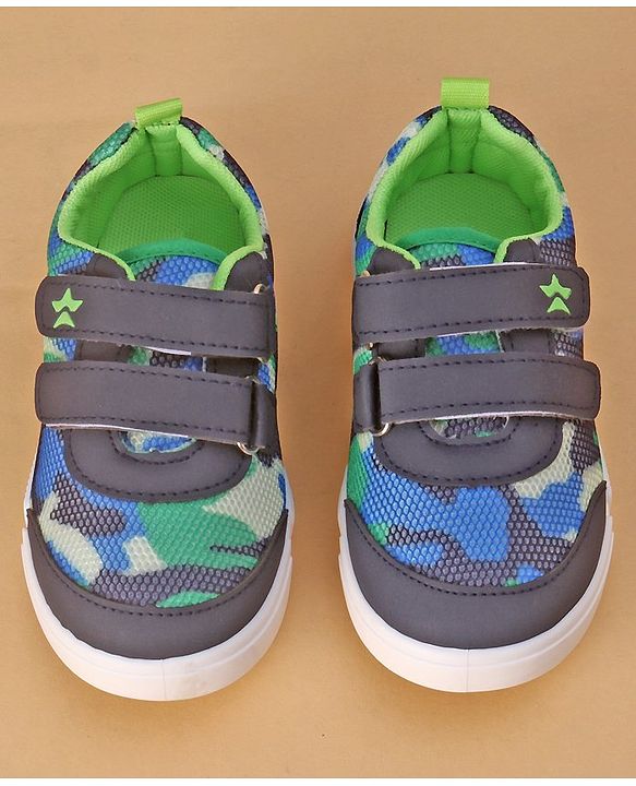 Cute Walk by Babyhug Velcro Closure Casual Shoes Camouflage Pattern - Navy Blue