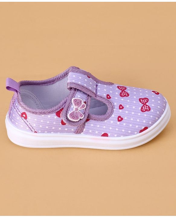 Cute Walk by Babyhug Velcro Closure Casual Shoes Butterfly Applique - Purple