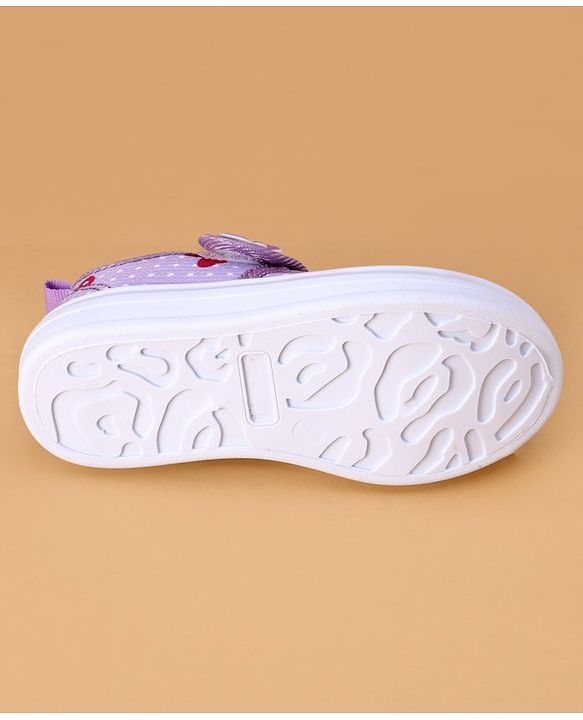 Cute Walk by Babyhug Velcro Closure Casual Shoes Butterfly Applique - Purple