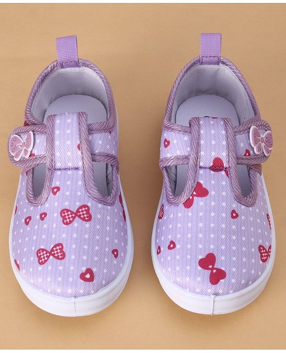 Cute Walk by Babyhug Velcro Closure Casual Shoes Butterfly Applique - Purple