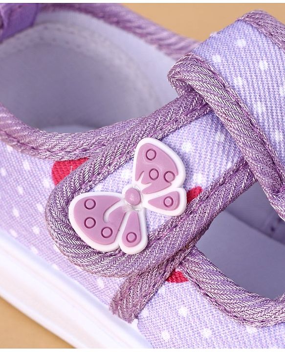 Cute Walk by Babyhug Velcro Closure Casual Shoes Butterfly Applique - Purple