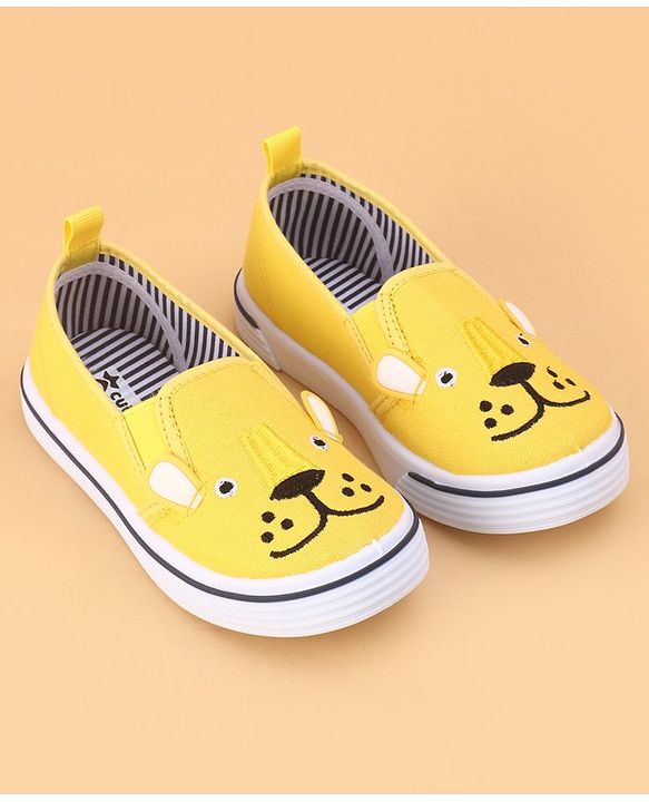 Cute Walk by Babyhug Slip on Casual Shoes with Bear Print- Yellow