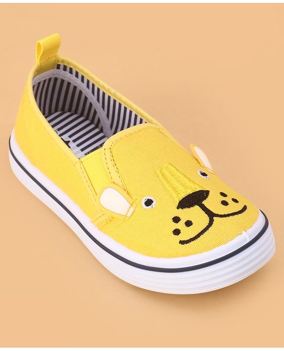 Cute Walk by Babyhug Slip on Casual Shoes with Bear Print- Yellow
