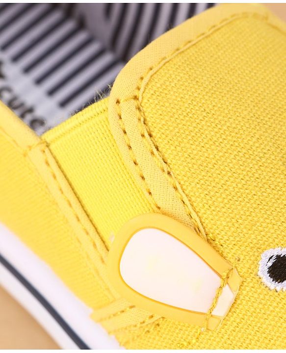 Cute Walk by Babyhug Slip on Casual Shoes with Bear Print- Yellow