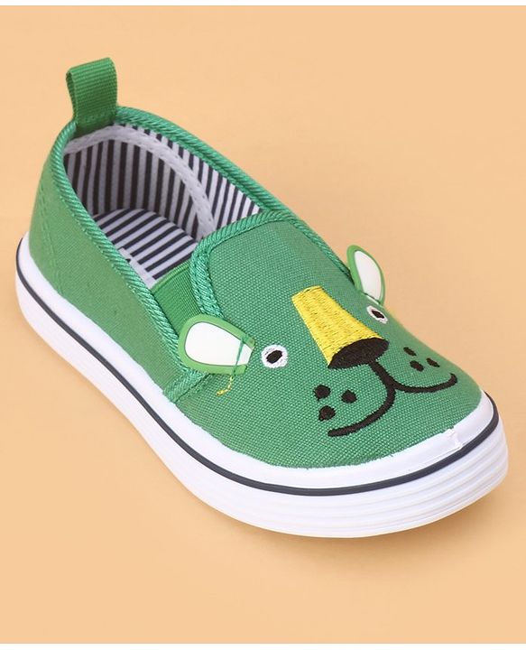 Cute Walk by Babyhug Slip on Casual Shoes with Bear Print- Green