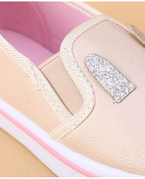 Cute Walk by Babyhug Slip on Casual Shoes with Kitty Print- Beige
