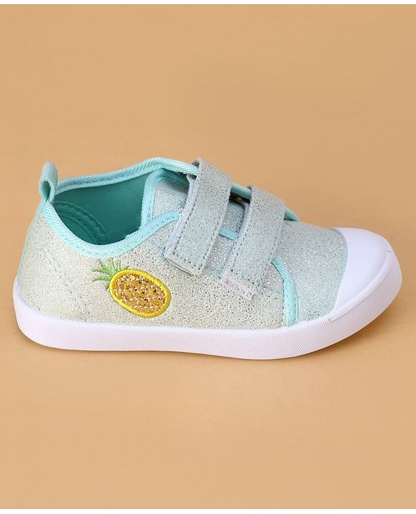 Cute Walk by Babyhug Velcro Closure & Fruit Embroidery Casual Shoes - Green