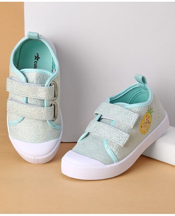 Cute Walk by Babyhug Velcro Closure & Fruit Embroidery Casual Shoes - Green