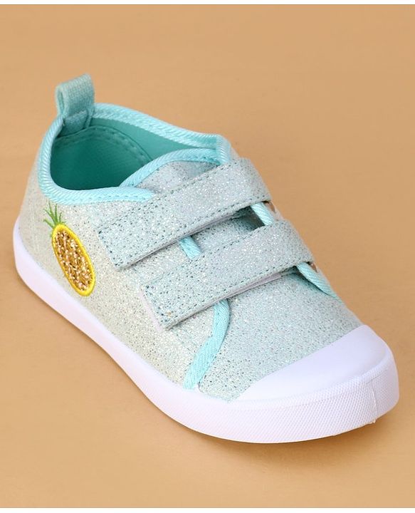 Cute Walk by Babyhug Velcro Closure & Fruit Embroidery Casual Shoes - Green