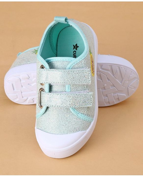 Cute Walk by Babyhug Velcro Closure & Fruit Embroidery Casual Shoes - Green