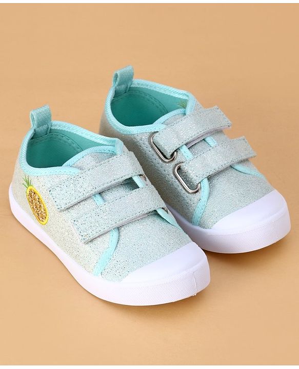Cute Walk by Babyhug Velcro Closure & Fruit Embroidery Casual Shoes - Green