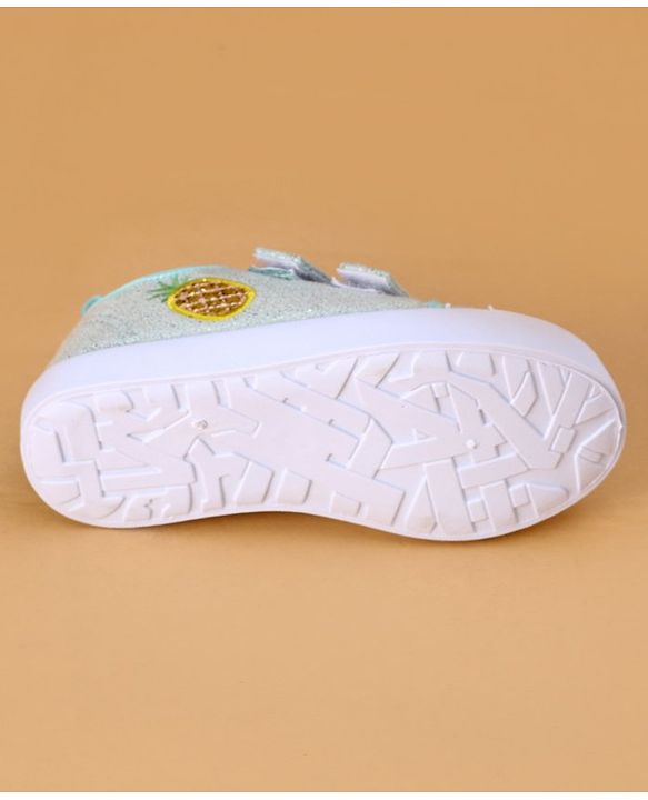 Cute Walk by Babyhug Velcro Closure & Fruit Embroidery Casual Shoes - Green
