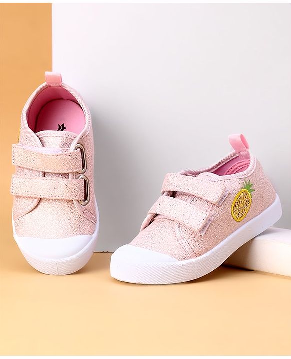 Cute Walk by Babyhug Velcro Closure & Fruit Embroidery Casual Shoes - Green