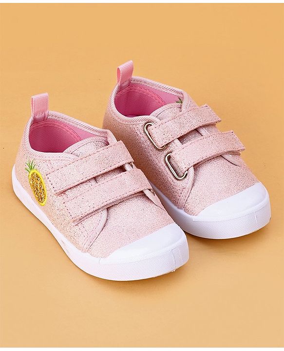 Cute Walk by Babyhug Velcro Closure & Fruit Embroidery Casual Shoes - Green