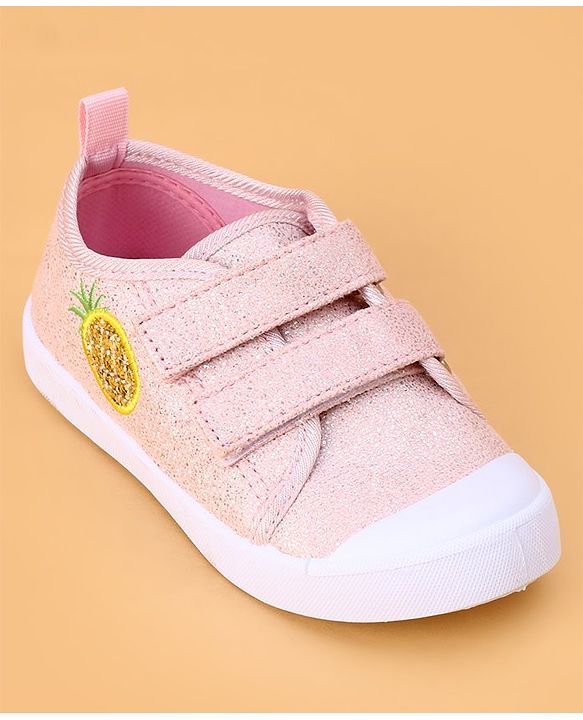 Cute Walk by Babyhug Velcro Closure & Fruit Embroidery Casual Shoes - Green