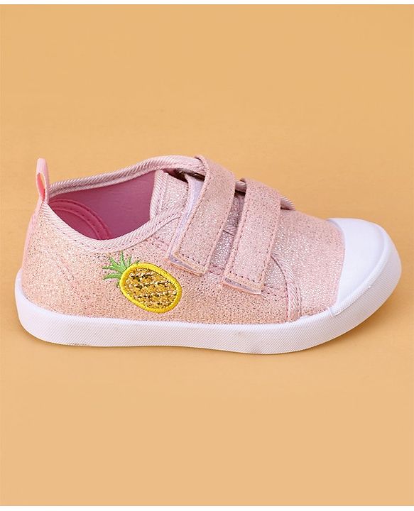 Cute Walk by Babyhug Velcro Closure & Fruit Embroidery Casual Shoes - Green