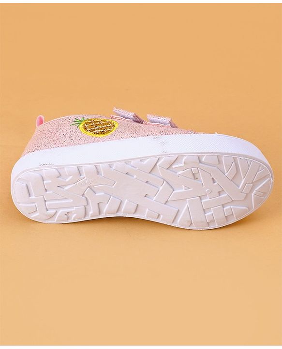 Cute Walk by Babyhug Velcro Closure & Fruit Embroidery Casual Shoes - Green