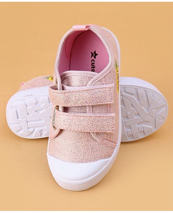 Cute Walk by Babyhug Velcro Closure & Fruit Embroidery Casual Shoes - Green