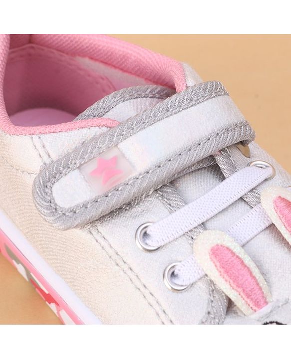 Cute Walk by Babyhug Shoes Kitty Print with Velcro Closure - Pink