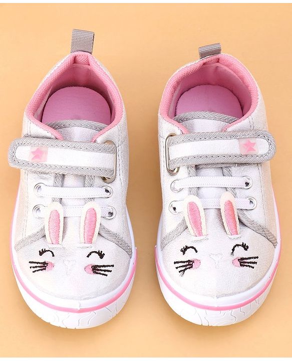 Cute Walk by Babyhug Shoes Kitty Print with Velcro Closure - Pink