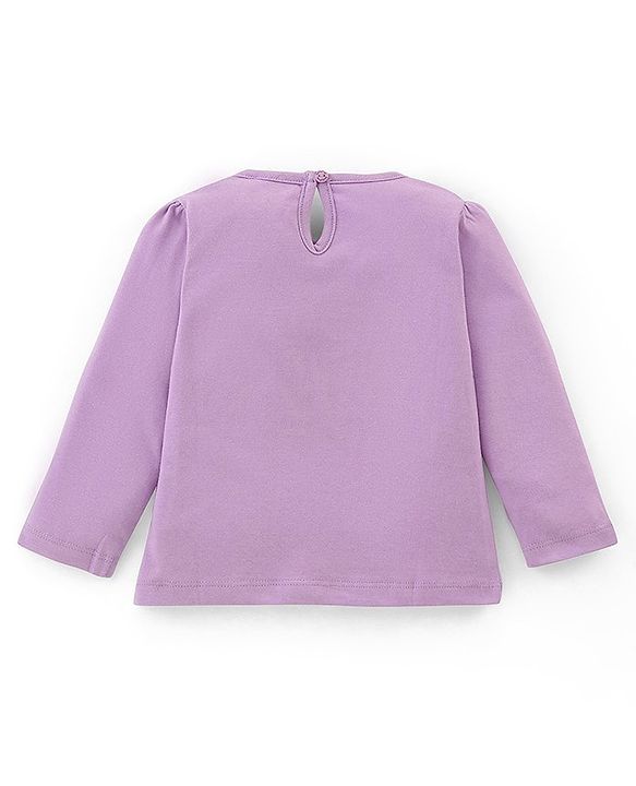 Babyhug Disney Cotton Single Jersey Knit Full Sleeves Night Suit Minnie Mouse Print- Purple & Pink