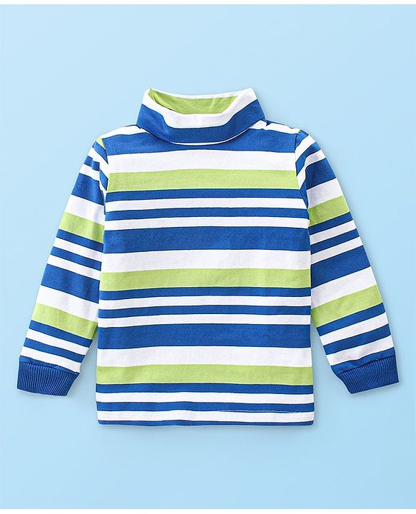 Babyhug Cotton Knit Full Sleeves Striped Skivi T-Shirt - Multicolor