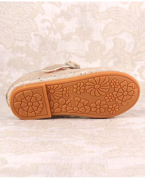 Cute Walk by Babyhug Ballerina with Velcro Closure & Floral Applique - Silver