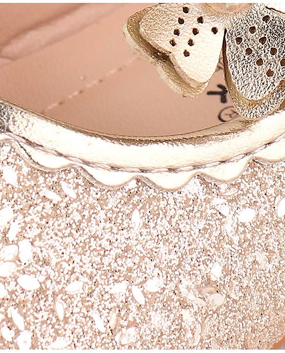 Cute Walk by Babyhug Ballerina with Velcro Closure & Floral Applique - Silver
