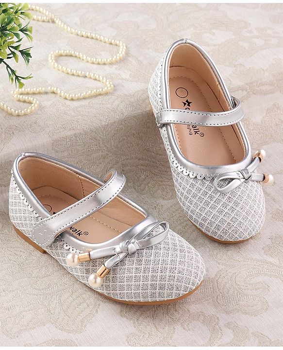 Cute Walk by Babyhug Velcro Closure Ballerina - Silver